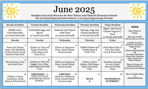  Breakfast & Lunch Menu - JUNE